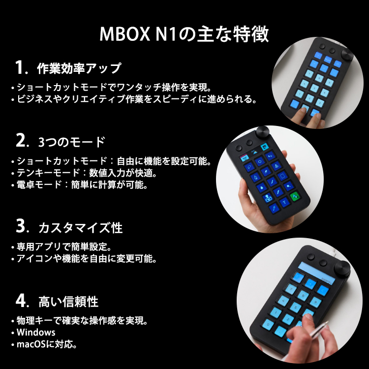 Stream Dock MBox N1 左手デバイス｜ショートカットキーボード