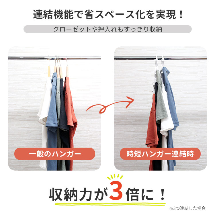 時短ハンガー 10本セット｜ハンガー Tシャツ 首 伸びない 型崩れしない