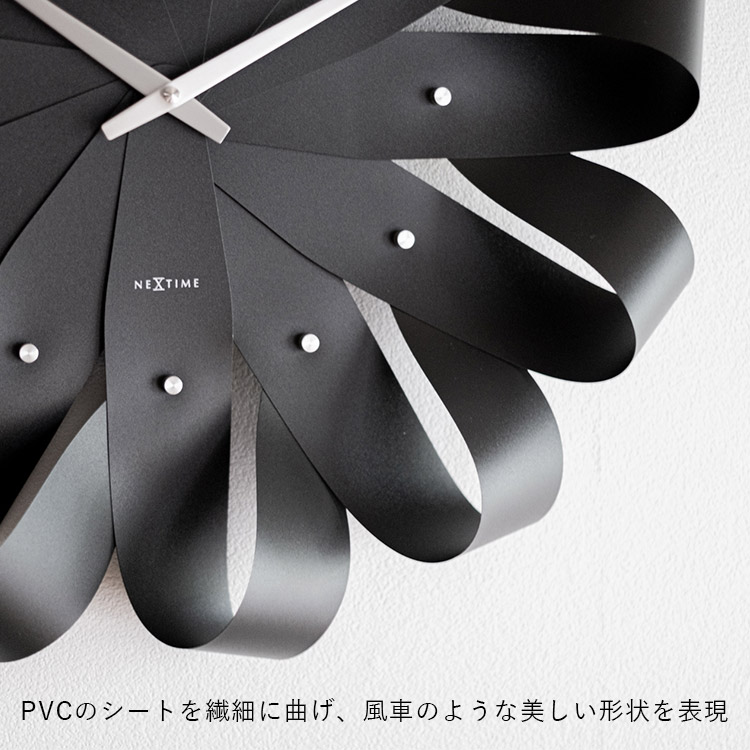 NeXtime Kazaguruma 51cm 壁掛け時計 壁掛け時計 NEXTIME Kazaguruma WH BK ネクスタイム カザグルマ｜時計
