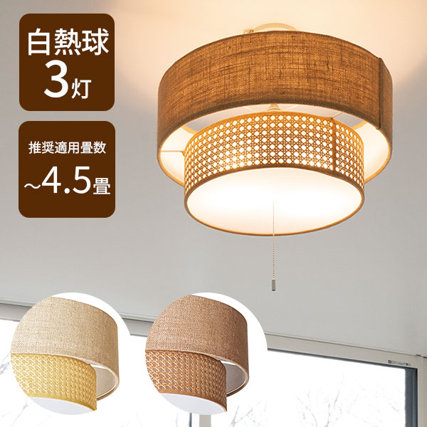 HERMOSA（ハモサ） 白熱球付 リーデン 2 シーリングランプ RN-002