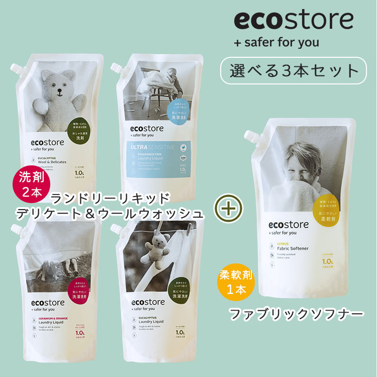 ecostore（エコストア） 選べるリフィルパック 3本セット（洗剤2本＋