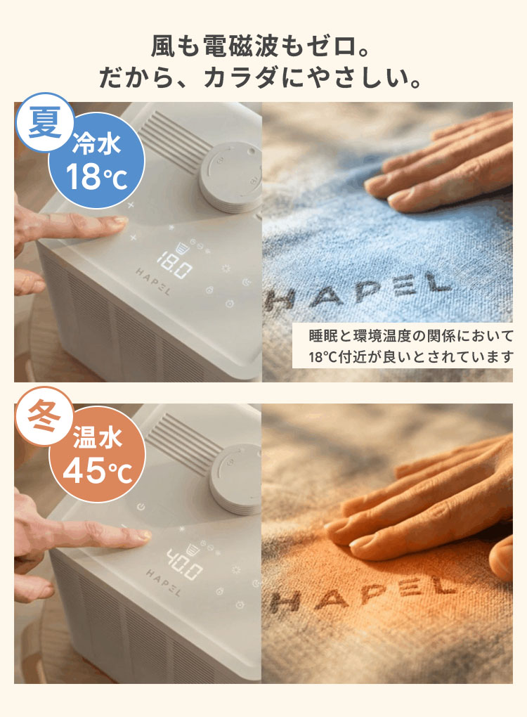 シングル HAPEL SLEEP CARE＋ 冷温水マット Ver2｜温冷水循環式マット