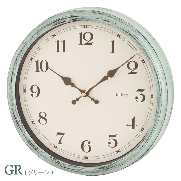 訳あり：壁掛け電波時計：EMUAIR：電池の裏蓋なし rimlex エアリアル レトロ Aerial Retro 壁掛け電波時計/電池
