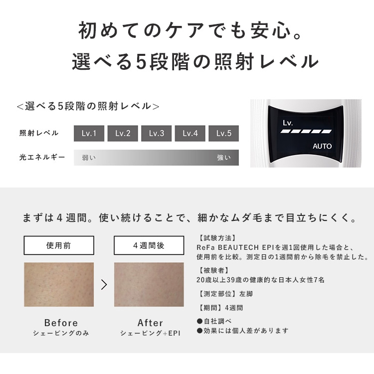 ReFa BEAUTEC EP-1 脱毛器 ホワイト 新品未使用 ReFa BEAUTECH EPI［脱毛器 全身ケア ムダ毛 脱毛器 リファ ムダ