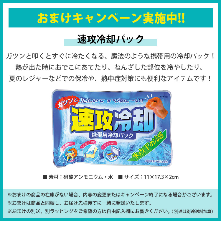 速攻冷却パックおまけ付き