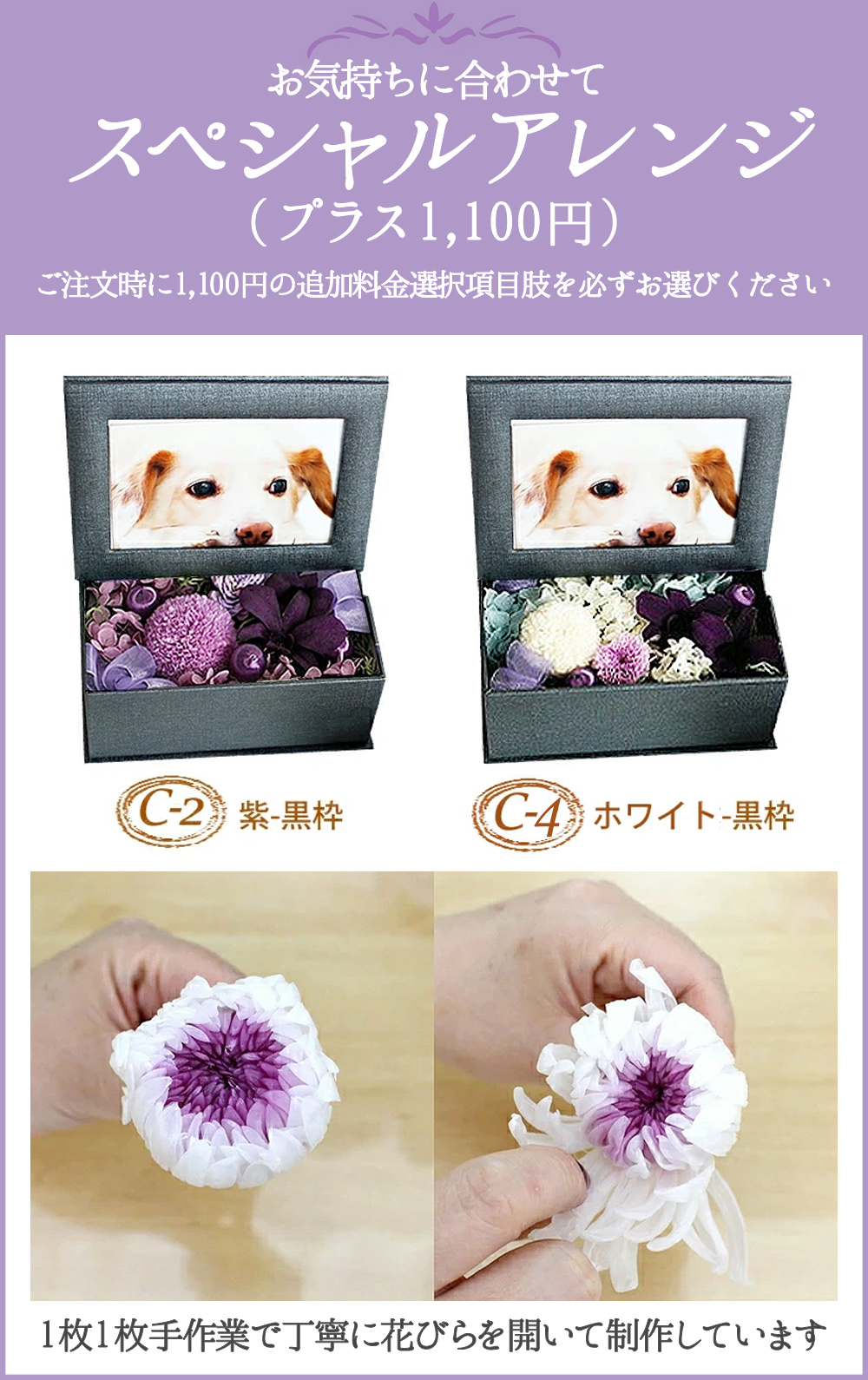 ペット 仏花 お供え 写真立て プリザーブドフラワー 犬 猫 ▽お花の