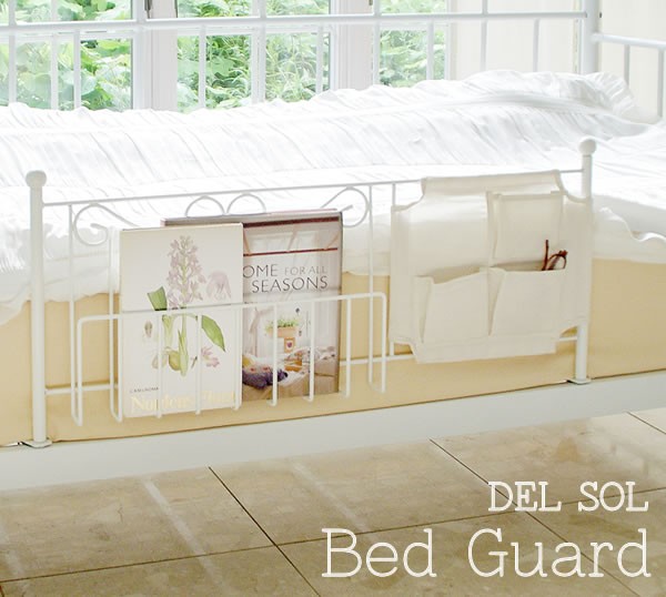上品なベッドガード サイドガード 転落防止柵 安全 寝具 収納付き 安心 アイアン ベッドガード
