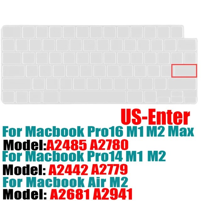 Macbook Air M2,a2681,2022,a2442,a2485,pro14,keybash,ロシア語,fran,新しい用のシリコン保護ケー｜flat-store｜16