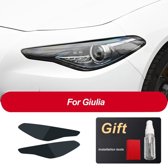 車のヘッドライト用保護フィルム,透明な黒いpuステッカー,Alfa Romeo giullia 952 stelvio 949の2個｜flat-store｜05