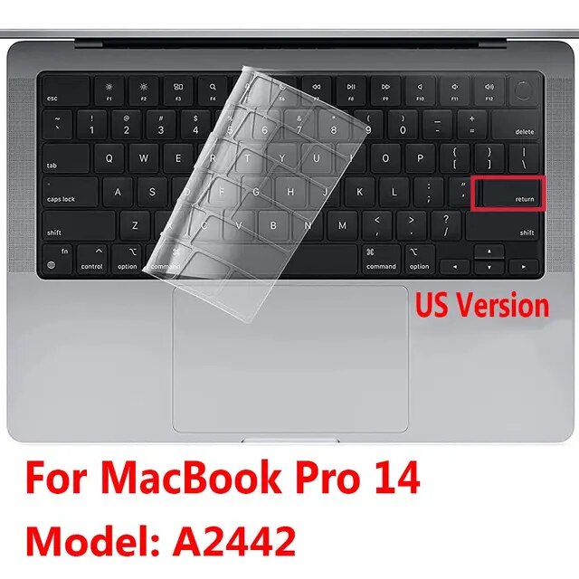 Macbook pro 2021インチm1max a2442 a2485用の超薄型防水tpuキーボードプロテクターフィルム｜flat-store｜04