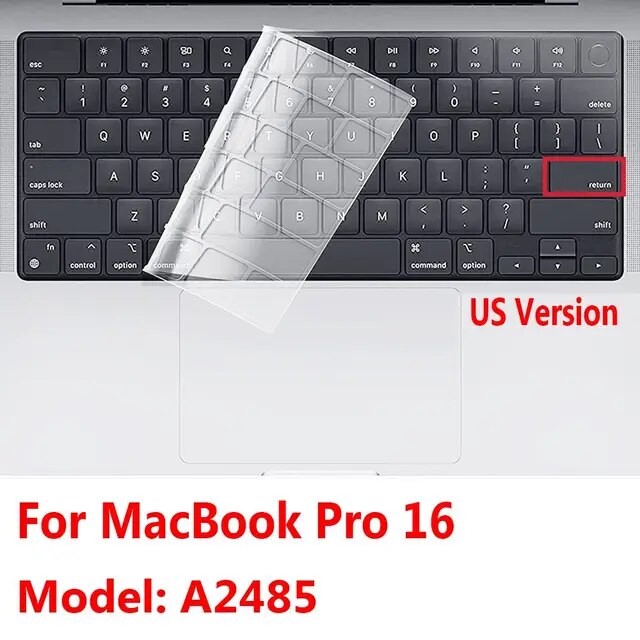 Macbook pro 2021インチm1max a2442 a2485用の超薄型防水tpuキーボードプロテクターフィルム｜flat-store｜03