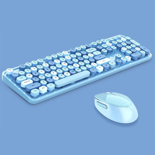 ワイヤレスキーボードとマウスのセット,104キーのセット,Bluetooth 2.4g,混合色,ラップトップ用のキュートで静かなミニキーボード,女の子｜flat-store｜11