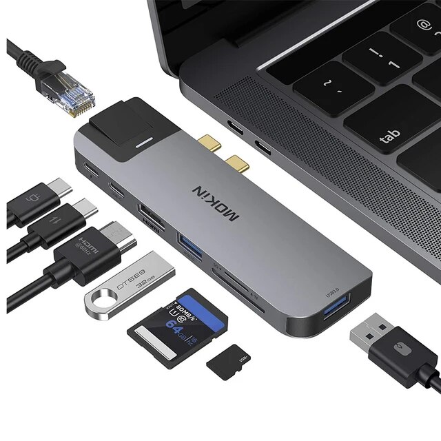 Mokin-USB Type-Cからhdmiまでの拡張ドック,3.0 100w pd USB-Cアダプター,PC,macbook pro,ラップトップ｜flat-store｜02