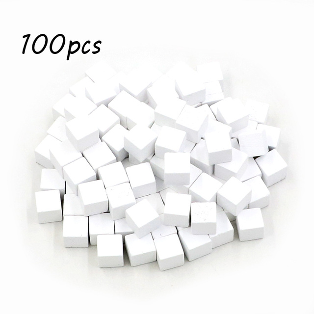 100ピース/セット木製キューブブロック空白サイコロdiyトークン新製品10ミリメートルの正方形の角カラーボードゲームキューブ早期教育｜flat-store｜05