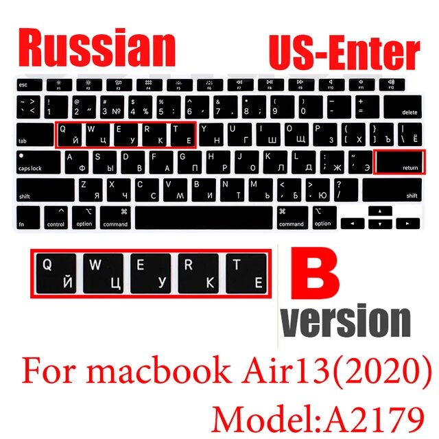 Macbook air 13 2020用シリコンキーボード保護フィルム,a2179,ロシア語,フランス語,スペイン語,韓国語｜flat-store｜06