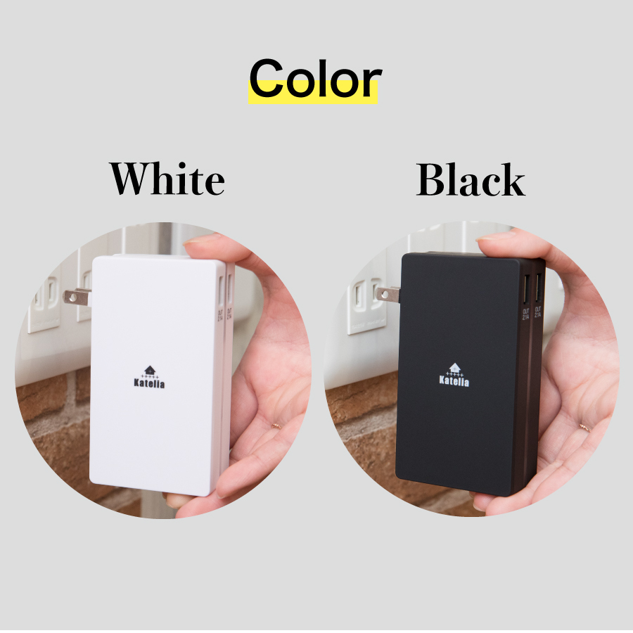 モバイル バッテリー ACプラグ内蔵 コンパクト 軽量 充電器 USB iPhone