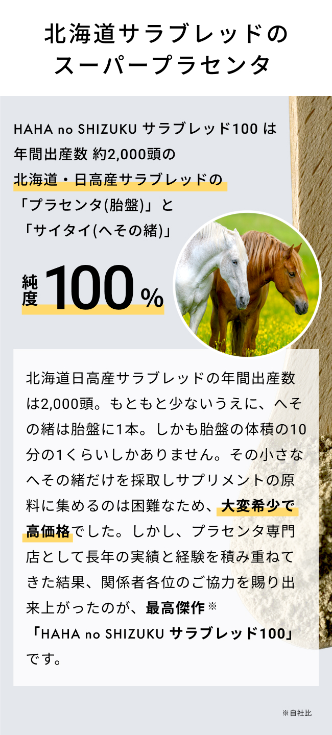 プラセンタサプリ 母の滴サラブレッド100 スーパープラセンタ 国産 馬
