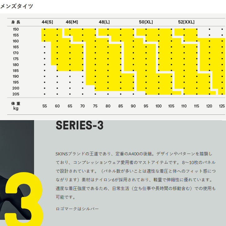 SKINS（スキンズ） SERIES-3 シリーズスリー MENS TRAVEL AND RECOVERY