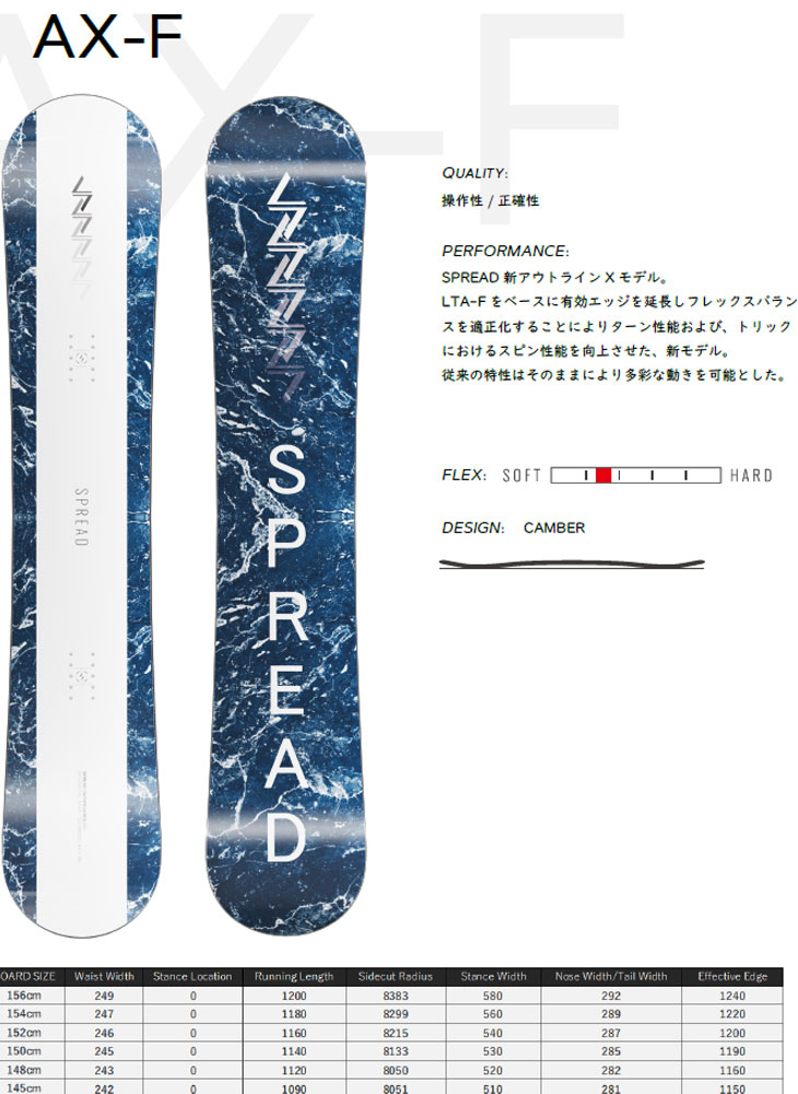 23-24 SPREAD スプレッド スノーボード 板 【AX-F 】 ship1