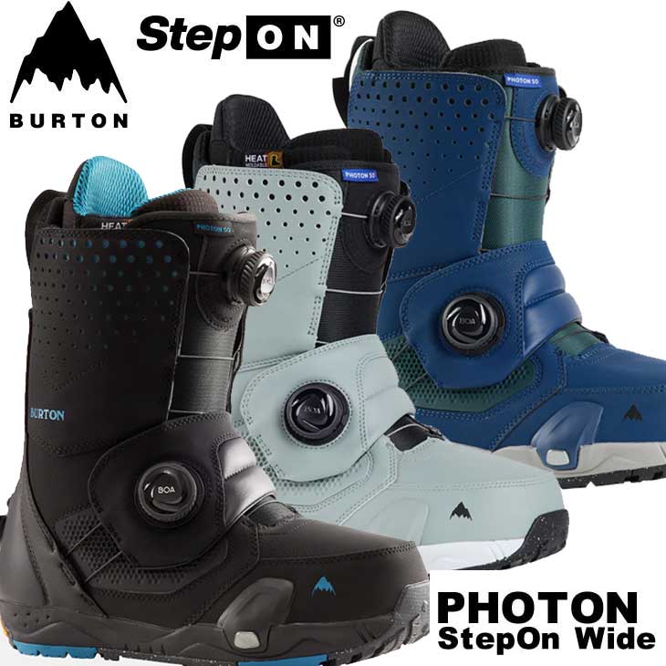 Burton LIFE スノーボードブーツ 男性用 ブラック 24/25モデル Mens Photon Step On Snowboard Boots - Wide