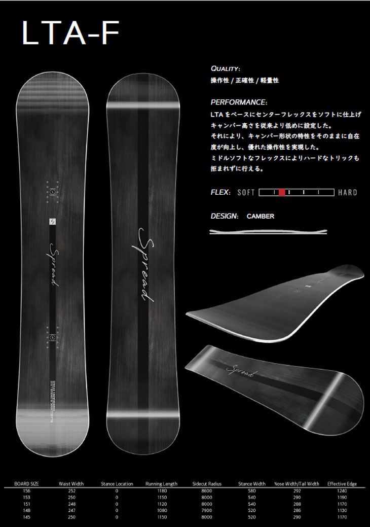 24-25SPRED スプレッド　LTA 153 スノーボード オリジナル解説】SPREAD LTA 145-148-151-153-156cm 2022-23