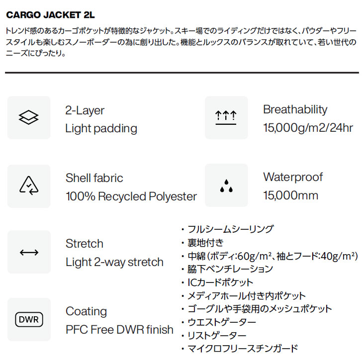 25-26 BEYOND MEDALS ビヨンドメダルズ スノボ ウェアー CARGO JACKET