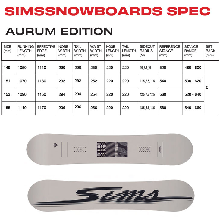 SIMS 25-26 SIMS シムス !! AURUM EDITION オーラム エディション