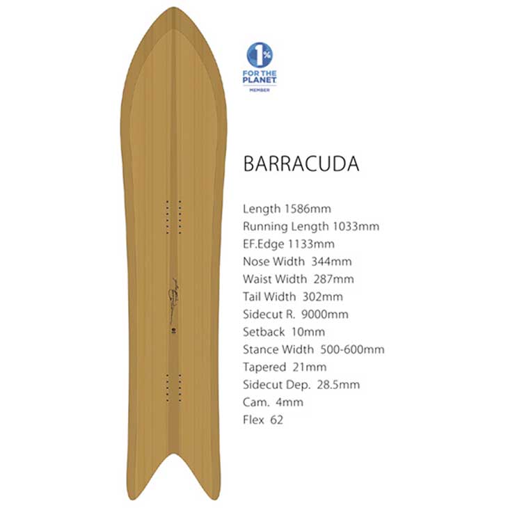 23-24 GENTEMSTICK ゲンテンスティック スノーボード BARRACUDA 158 ship1