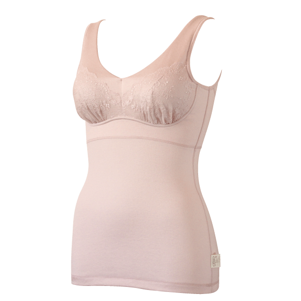 カップ付きタンクトップ シンプルレーシー お肌にやさしい ブラトップ 肩が凝らない Fleep フリープ 日本製 乳がん 術後 ネコポス可 84098 S M L LL | Fleep | 01