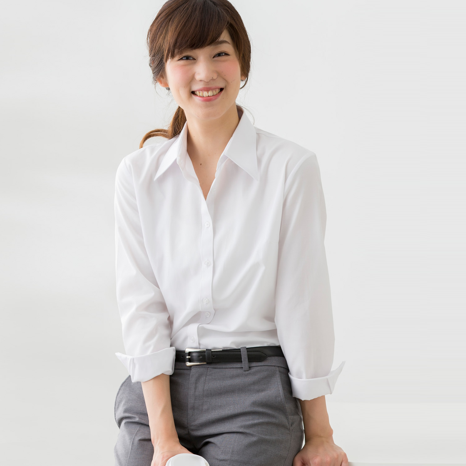 ブラウス ワイシャツ レディース 長袖 七分袖 レギュラーカラー オフィス ビジネス フォーマル シャツ 事務服 制服 スリム la-01【メール便送料無料】 | FLiC | 01