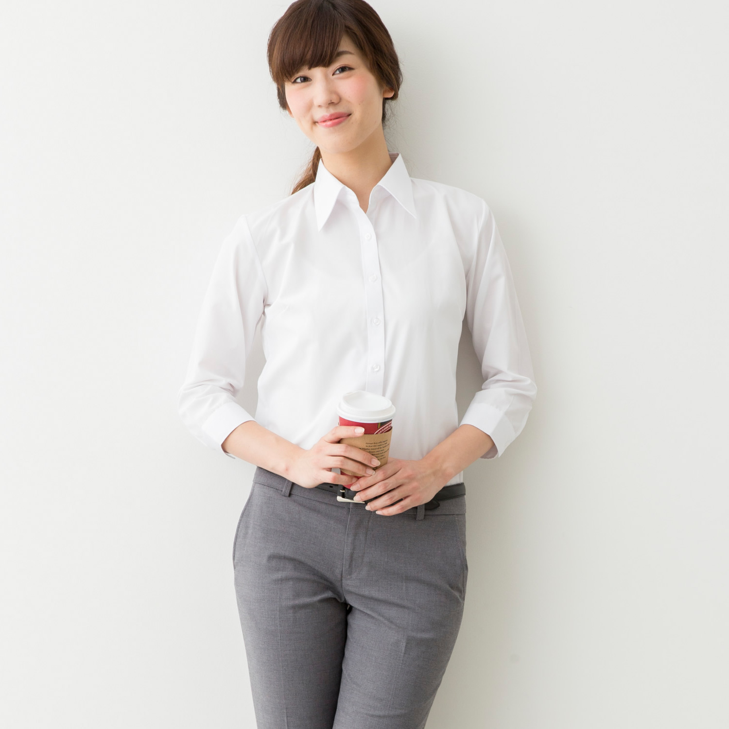 ブラウス ワイシャツ レディース 長袖 七分袖 レギュラーカラー オフィス ビジネス フォーマル シャツ 事務服 制服 スリム la-01【メール便送料無料】 | FLiC | 05