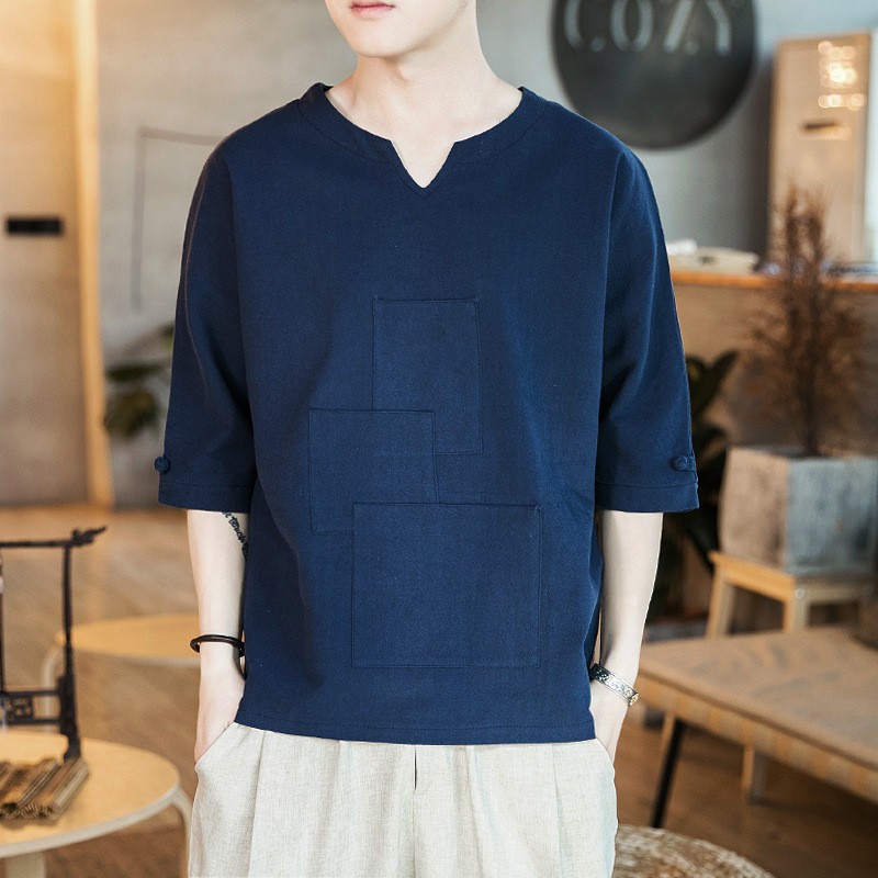 七分袖 Tシャツ チャイナ服 メンズ リネンtシャツ カジュアルtシャツ 夏 サマー ティーシャツ 40代 50代 19 Flmf016 Flight 通販 Yahoo ショッピング