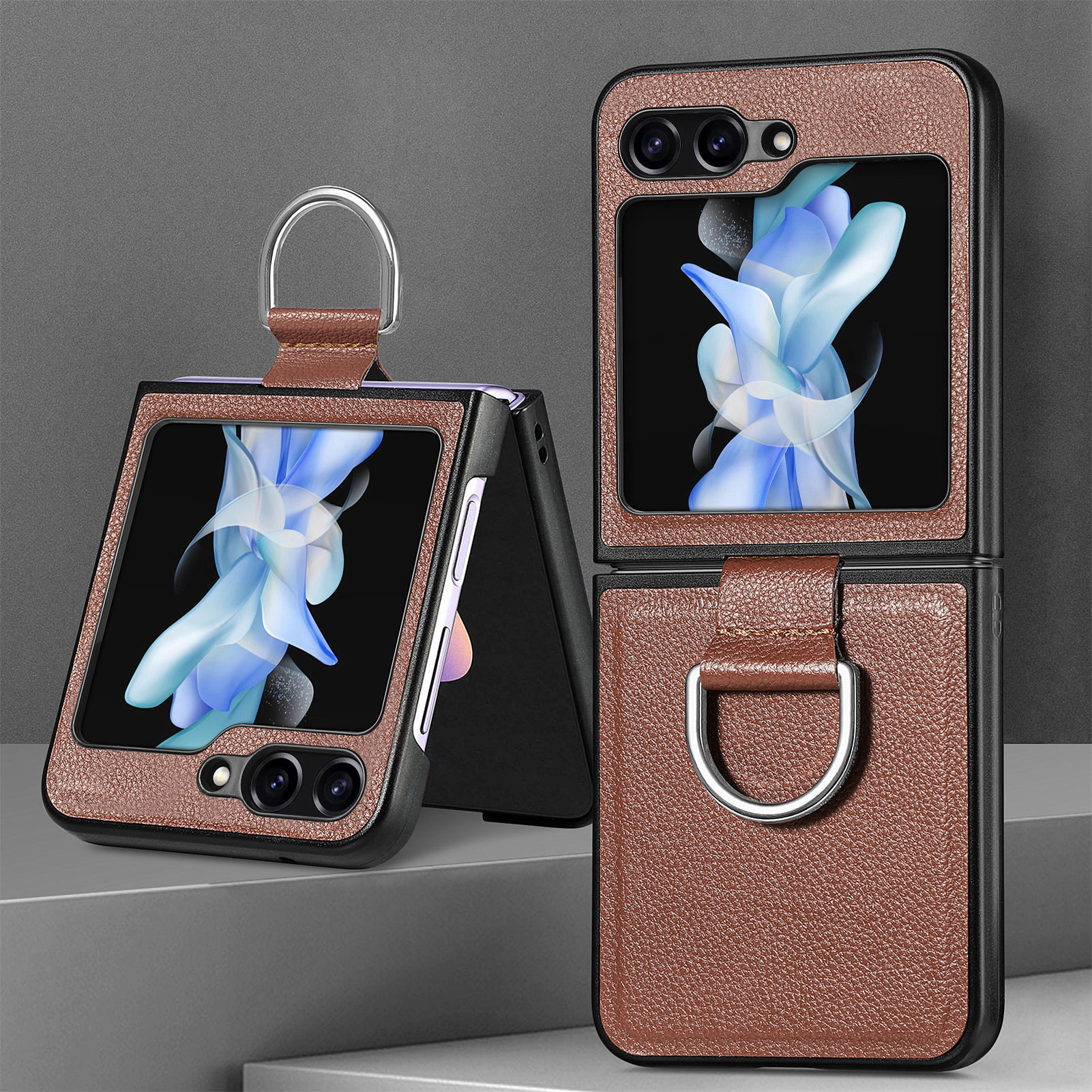 Galaxy Z Flip7 Flip6 Flip5 Flip4 5G ホールドリング付き PC＆PU