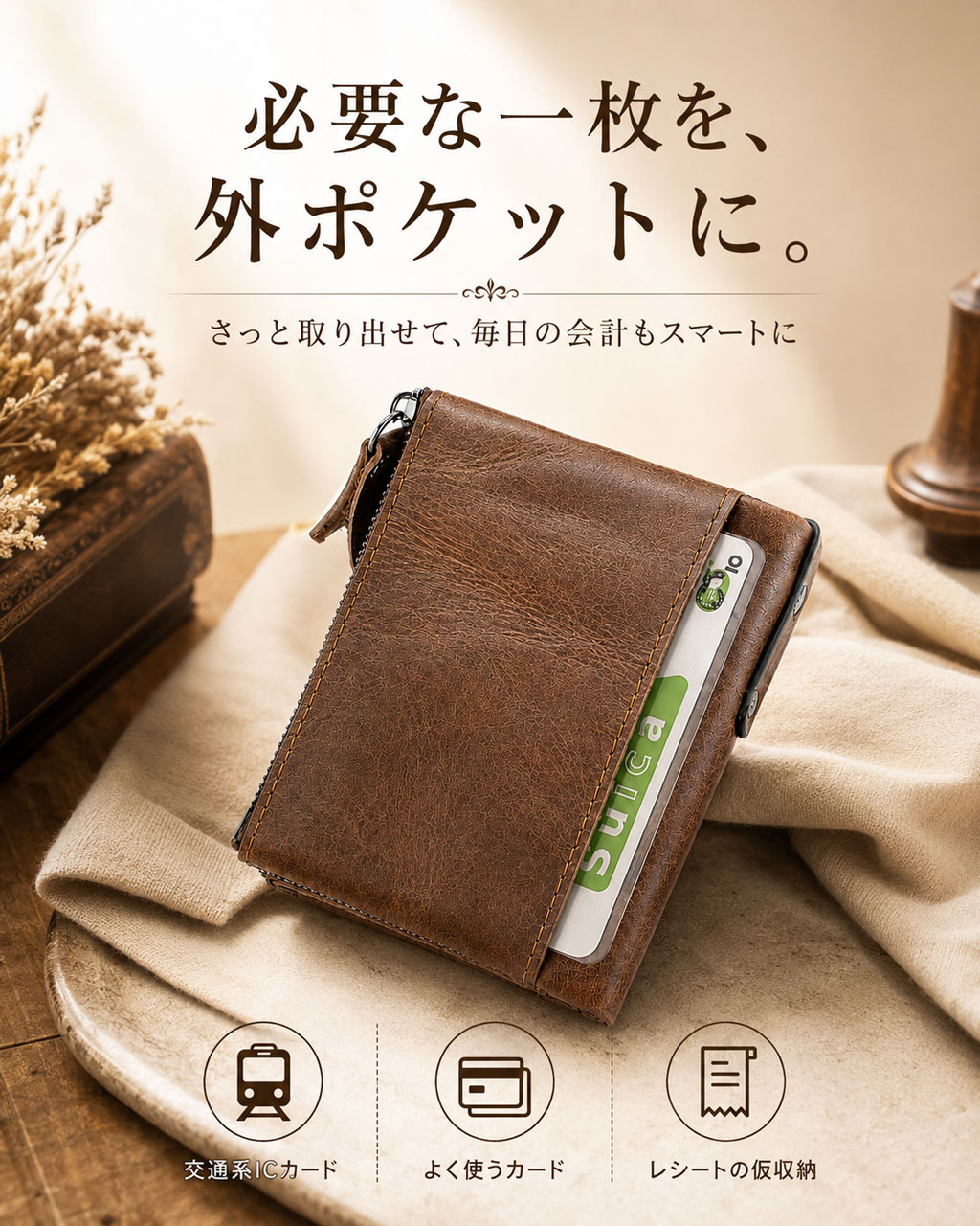 財布 メンズ 二つ折り 本革 レザー 革 20代 30代 40代 50代 60代 コンパクト RFID ブロッキング カード入り 大容量 小銭入れ ウォレット 男性 プレゼント 父の日 関連画像3