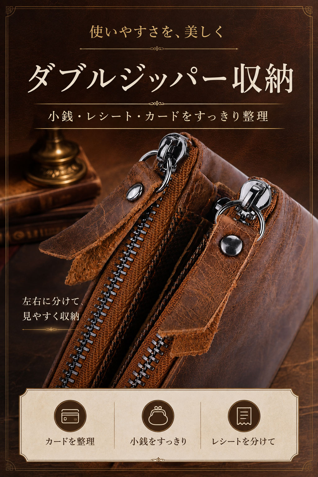 財布 メンズ 二つ折り 本革 レザー 革 20代 30代 40代 50代 60代 コンパクト RFID ブロッキング カード入り 大容量 小銭入れ ウォレット 男性 プレゼント 父の日 関連画像5