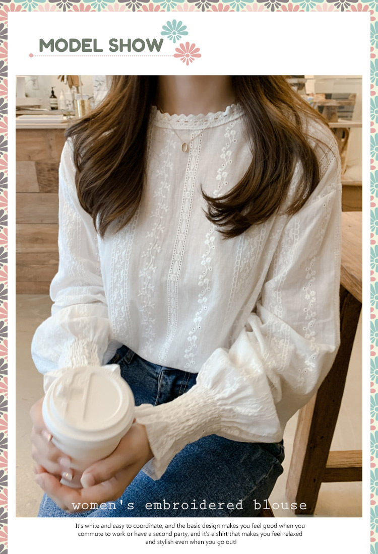 日本未入荷♪Monsoon*フローラルパフスリーブブラウス*3-13才 刺繍ブラウス 長袖 レディース ブラウス パフスリーブ 刺繍