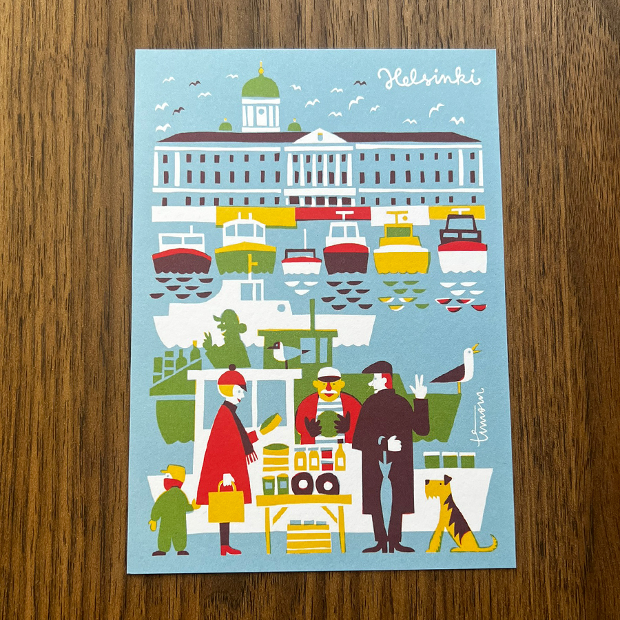 北欧ポストカード 「ケフボラデザイン」Herring Market / ニシン市