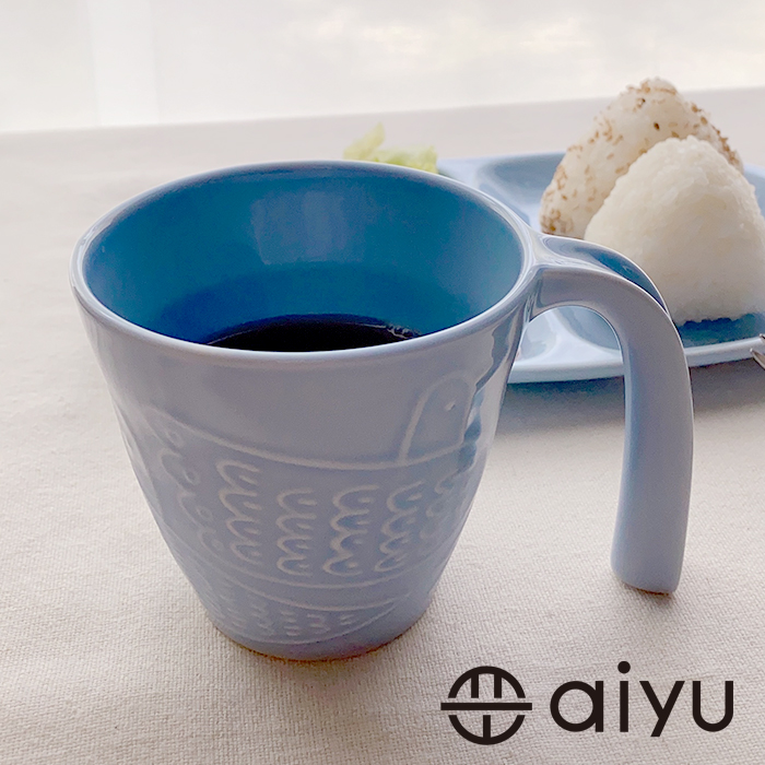 波佐見焼】aiyu（アイユー）bird マグカップ ブルー コーヒーカップ