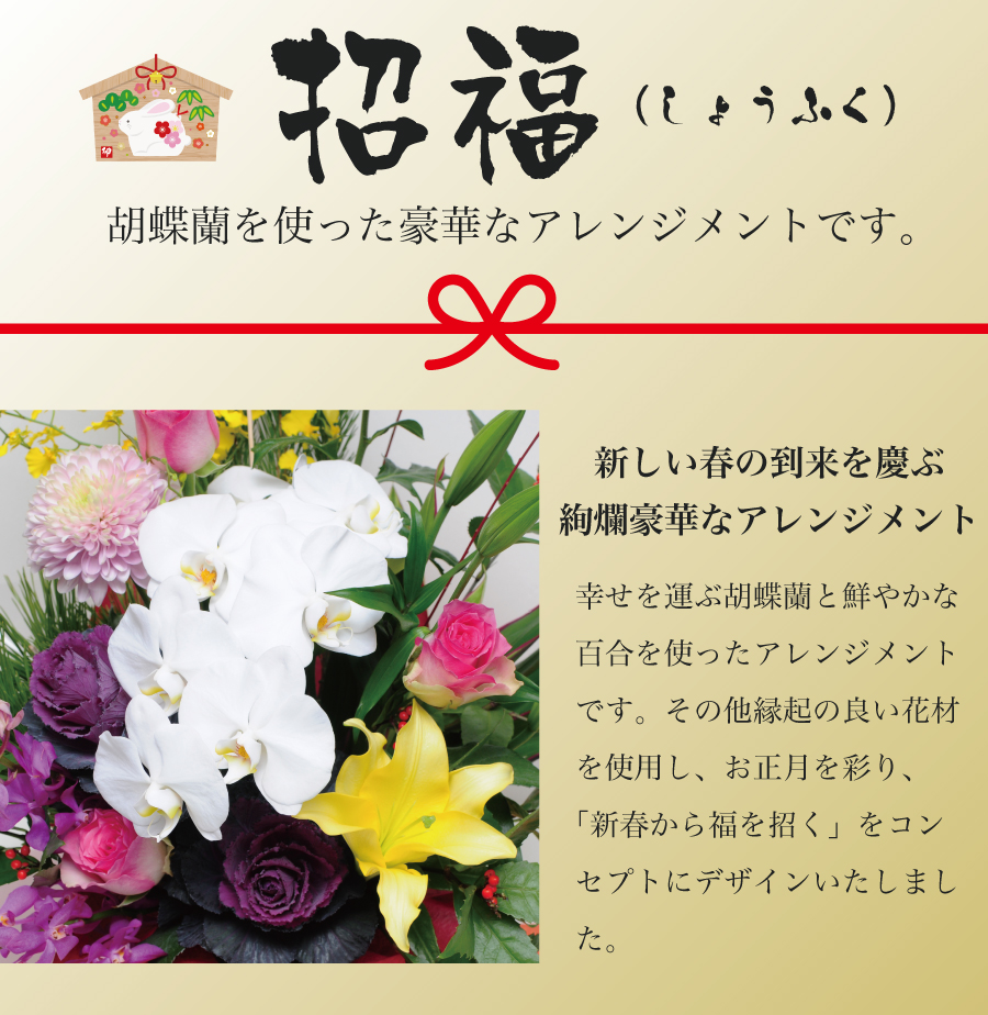 胡蝶蘭を使った豪華なアレンジメントです。