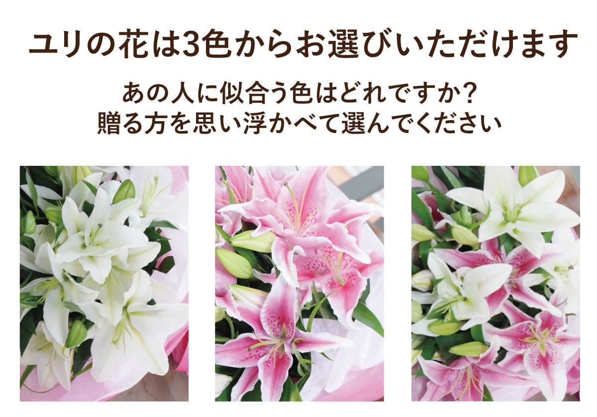 25％OFF】 ユリの花束（ピンクと白）4輪20本 花束・切花 - 花束