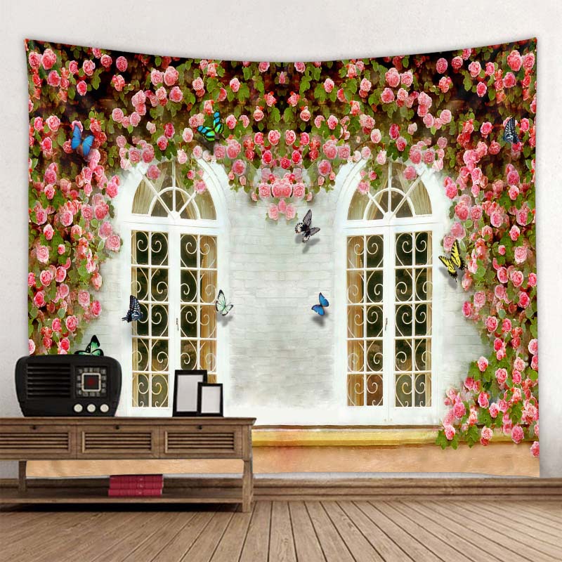 タペストリー 壁飾り 壁掛け装飾布 インテリア おしゃれ 大判 背景布 いっぱいの花々の絵柄 幅150cmｘ縦130cm｜flowerlife｜10