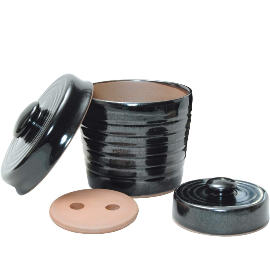 ✨漬け名人】(商標登録第4579022号) ☆陶器製 蓋付き菜漬器(さいしき