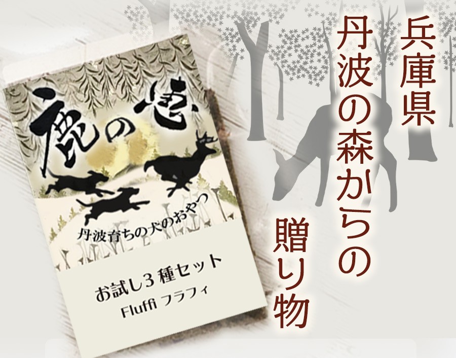 鹿の恵  お試し3種セット45g   兵庫県　丹波の森からの贈り物