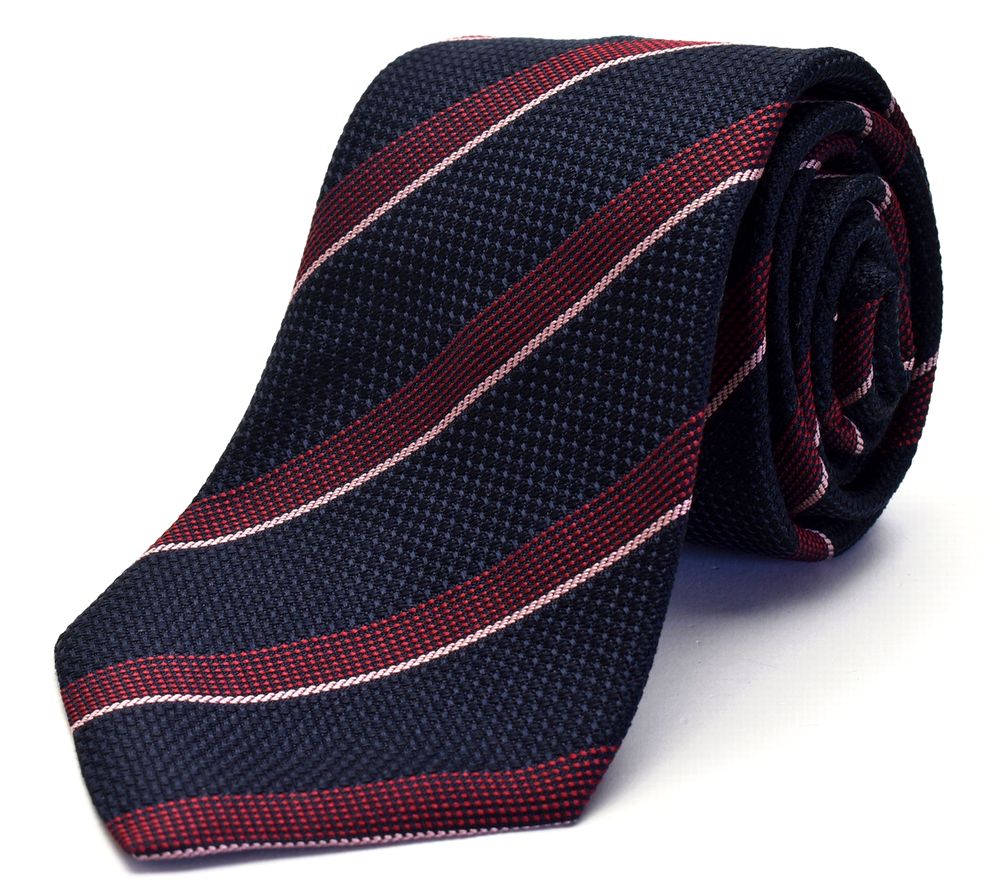 イタリア製 ネクタイ フライングブルー ネイビー系 ストライプ flb