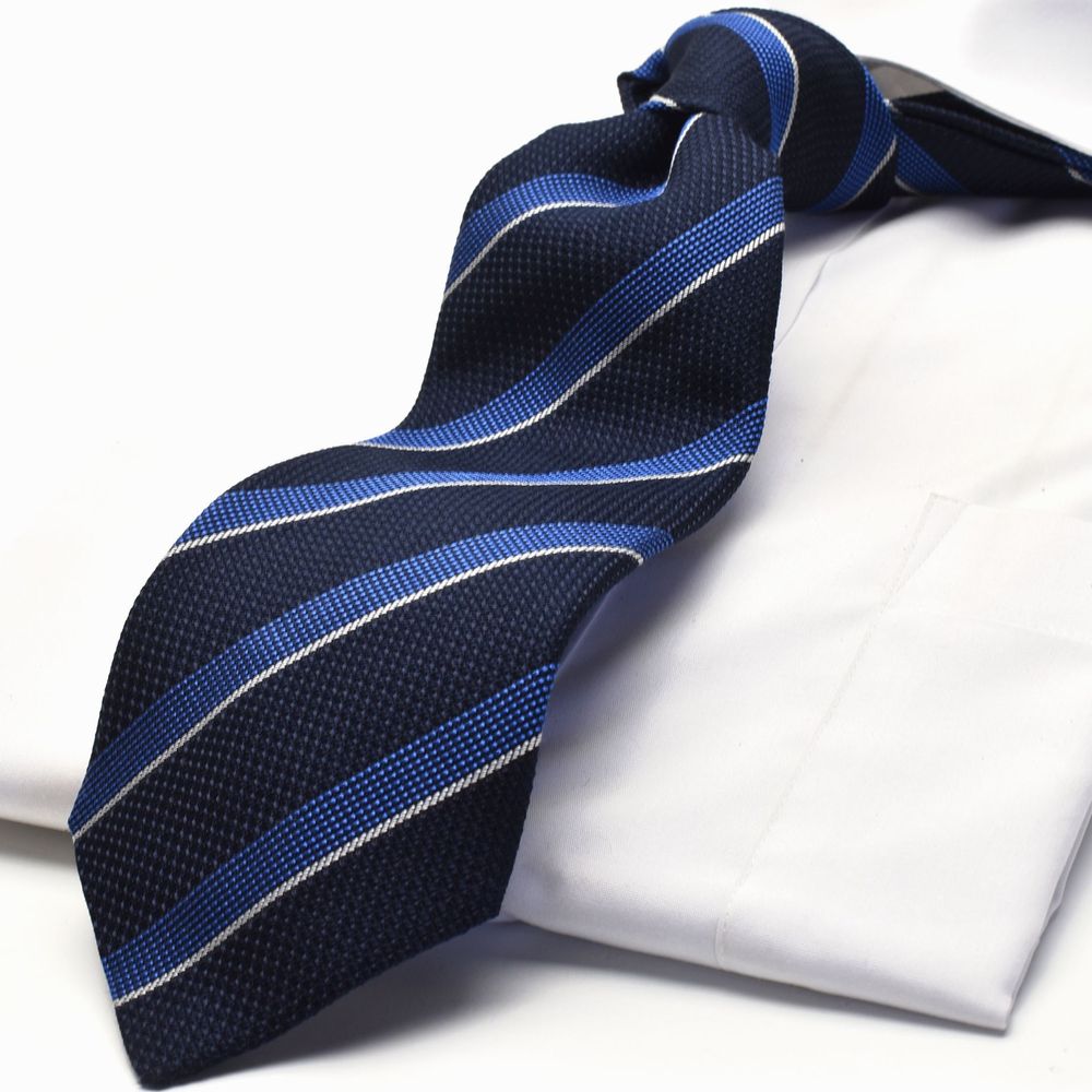 イタリア製 ネクタイ フライングブルー ネイビー系 ストライプ flb