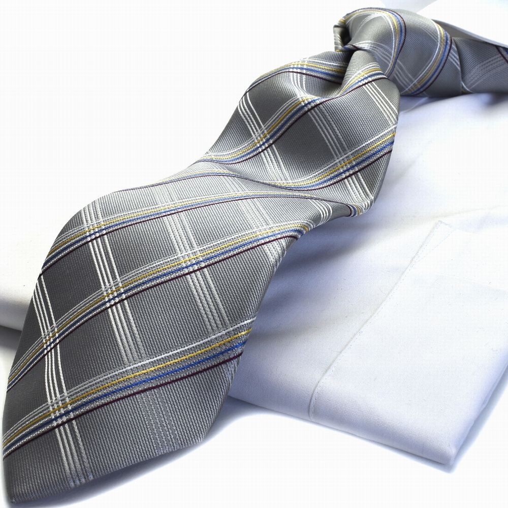 ネクタイ MICHIKO LONDON ミチコロンドン グレー 格子柄 m-23c 日本製