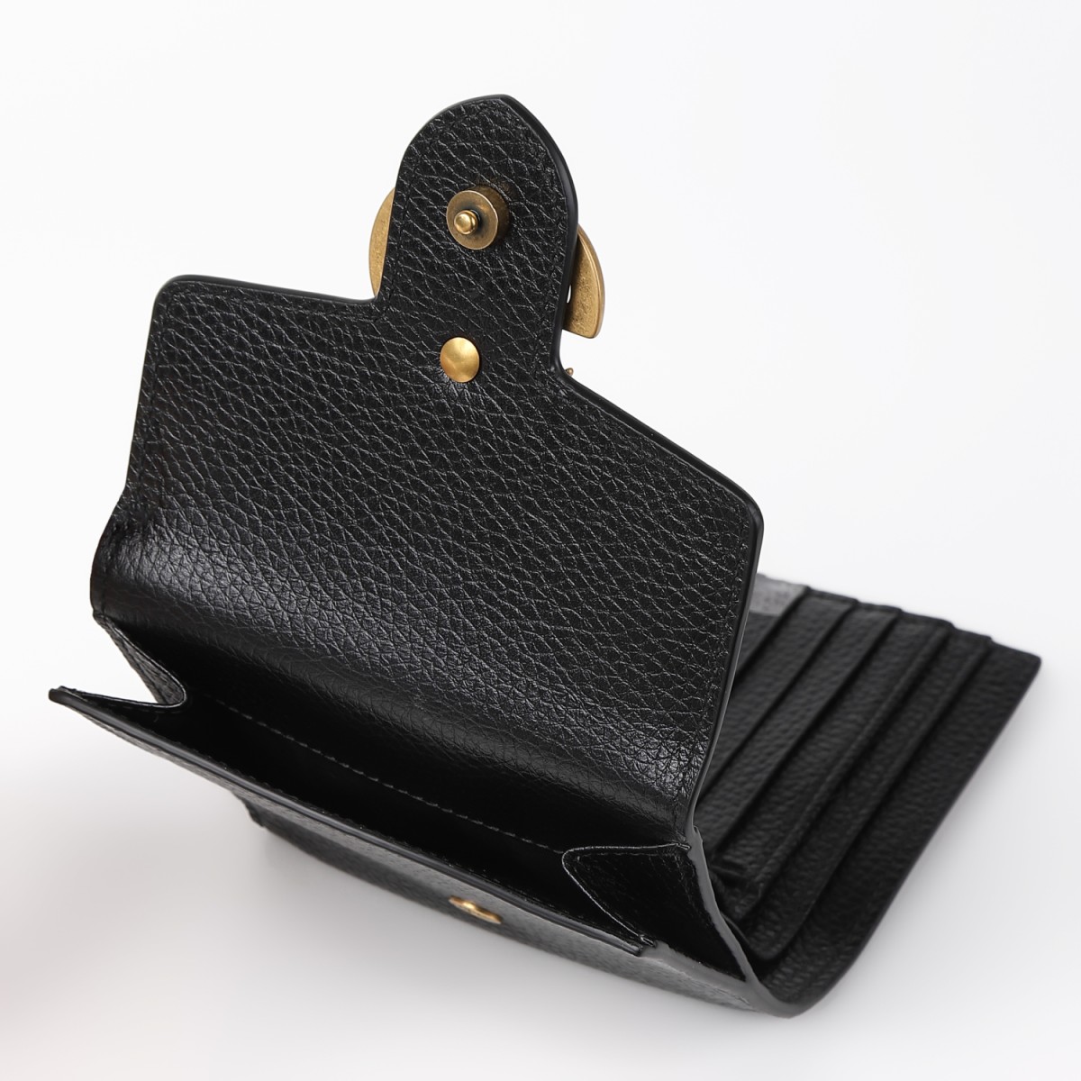 極美品 GUCCI 2つ折り財布 マーモント GGブラック GUCCI グッチ 財布 二つ折り財布 GG マーモント レザー