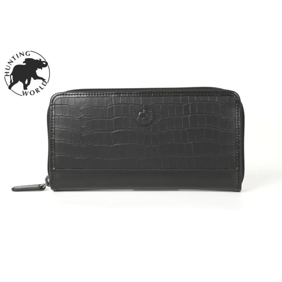 新品未使用品 HUNTING WORLD ラウンドファスナー長財布ブラック正規品 Hunting World HUNTING WORLD ハンティングワールド ラウンド