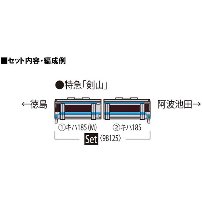 Nゲージ キハ185系 特急ディーゼルカー 剣山色 セット 2両 鉄道模型