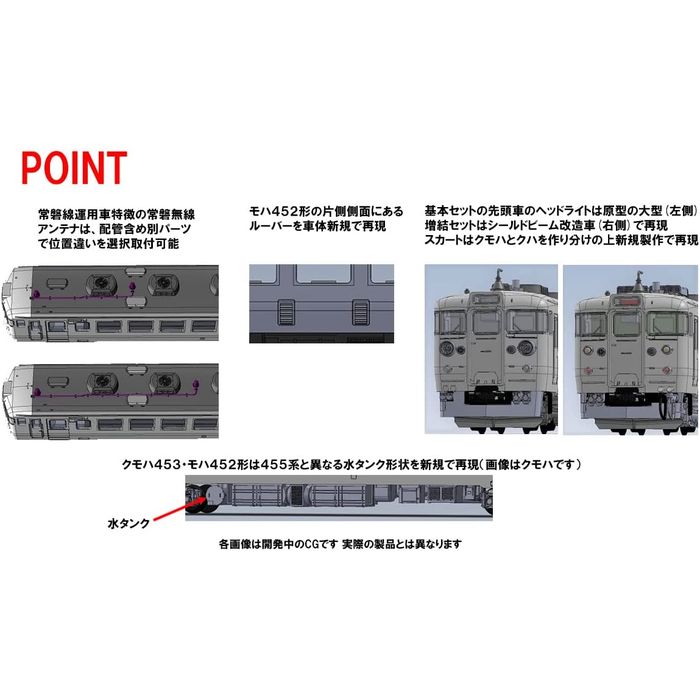 Nゲージ 国鉄 453系 急行電車 ときわ 増結セット 3両 鉄道模型 電車